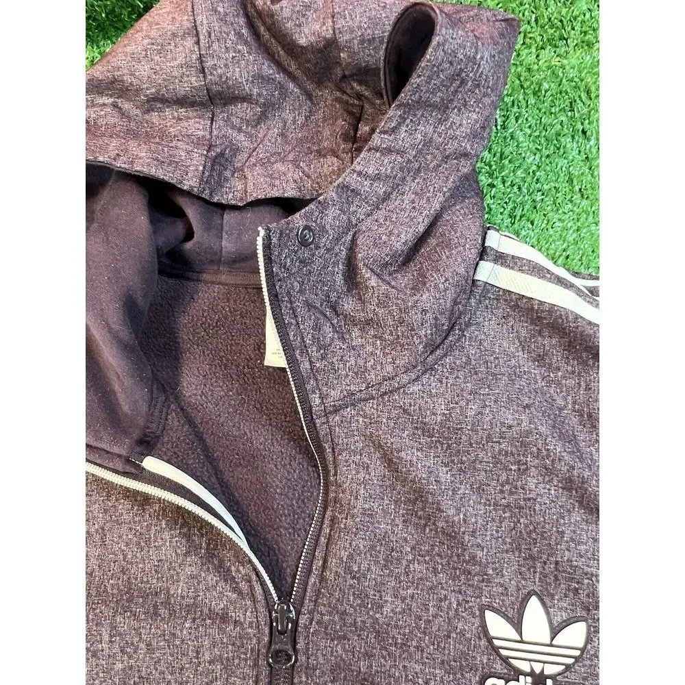 Adidas Originals BR-8 Full Zip Hoodie DW4366 Burgundy/Grey‎ Men's Size Large
